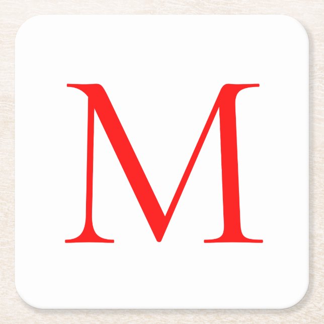 Anfangsbuchstaben rot mit Monogramm beruflich Rechteckiger Pappuntersetzer (Vorderseite)