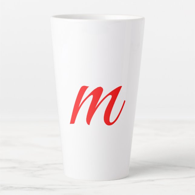 Anfangsbuchstaben rot Monogramm beruflich modern Milchtasse (Vorderseite)