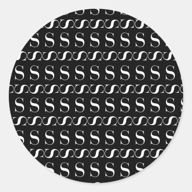 Anfangsbuchstaben S Runder Aufkleber (Vorderseite)