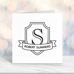 Anfangsbuchstaben Schild und Band Permastempel