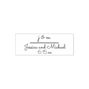 Anfangsdatum der Wedding Monogram Names Permastempel
