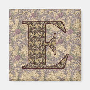 Anfangse eleganter Blumenmagnet des Monogramm- Magnet