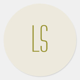 Anfangseinfaches, grünes Monogramm Runder Aufkleber