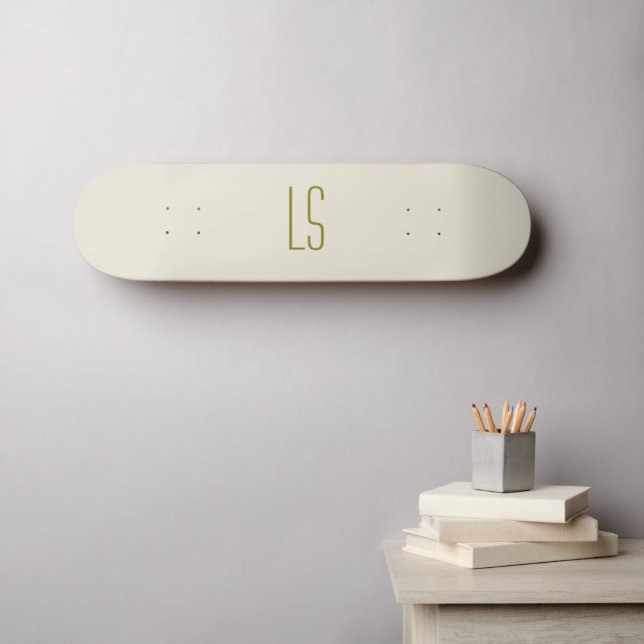 Anfangseinfaches, grünes Monogramm Skateboard (Wandkunst (Horz))