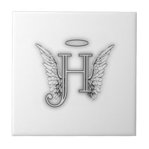 Anfangsletzterer des Engels-Alphabet-H Wings Halo Fliese