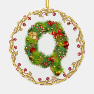 Anfangsmit Monogramm Verzierung q Weihnachts- Keramikornament