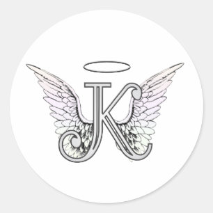 Anfangsmonogramm des Buchstabe-K mit Runder Aufkleber