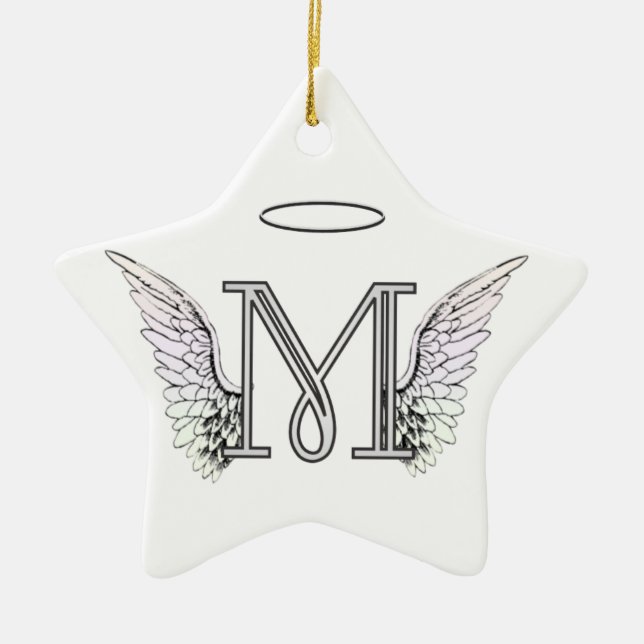 Anfangsmonogramm des Buchstabe-M mit Keramik Ornament (Vorne)