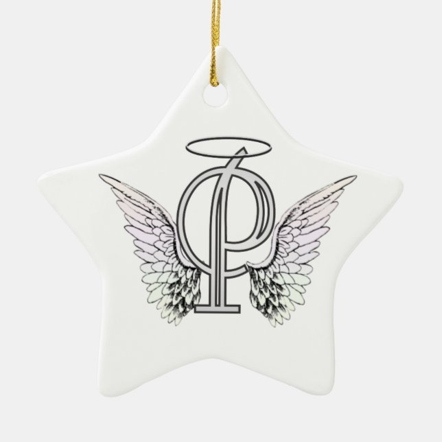 Anfangsmonogramm des Buchstabe-P mit Keramikornament (Vorne)
