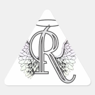 Anfangsmonogramm des Buchstabe-R mit Dreieckiger Aufkleber