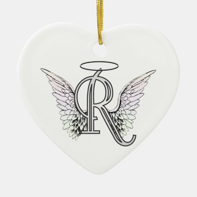 Anfangsmonogramm des Buchstabe-R mit Keramik Ornament (Vorne)