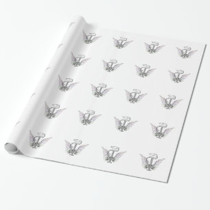 Anfangsmonogramm des Buchstabe-T mit Geschenkpapier