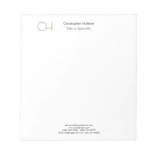 Anfangsmonogramm modern minimalist schlicht einfac notizblock