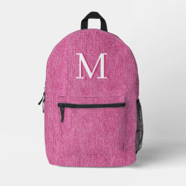 Anfangsmonogramm rosa Denim Bedruckter Rucksack