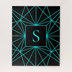 Anfangsmonogramm Türkis geometrisches Design