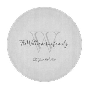 Anfangsname der rustikalen Monogram-Familie Cool C Schneidebrett