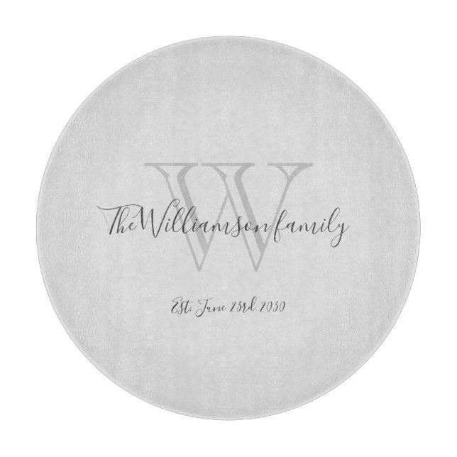 Anfangsname der rustikalen Monogram-Familie Cool C Schneidebrett (Vorderseite)