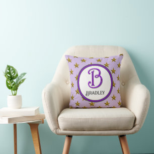 Anfangsname der Star Monogram Familie farbenfroh Kissen