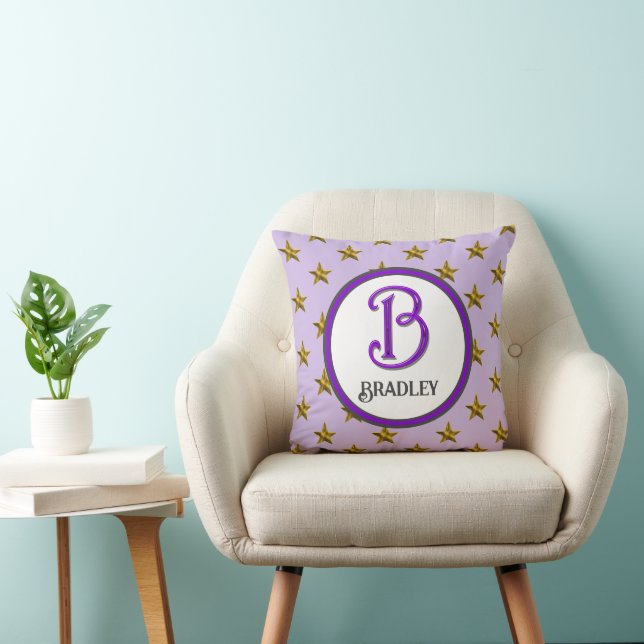 Anfangsname der Star Monogram Familie farbenfroh Kissen (Stuhl )