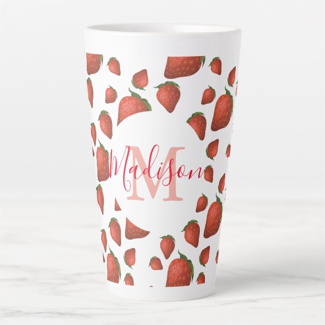 Anfangsname der Strawberry Monogram Milchtasse (Vorderseite)