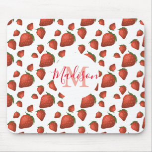 Anfangsname der Strawberry Monogram Mousepad