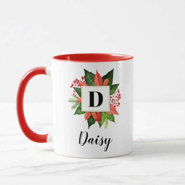 Anfangsname der Weihnachtsmonogramm Tasse (Links)
