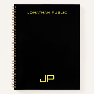 Anfangsname des modernen Monogrammes mit einfacher Notizbuch