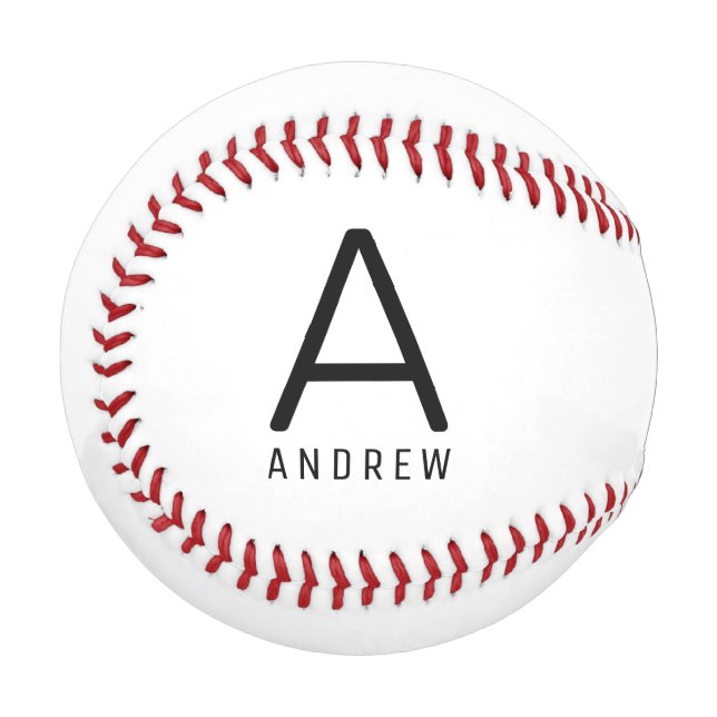 Anfangsname des Monogramms Personalisiert Baseball (Vorderseite Links)