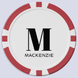 Anfangsname Monogramm Pokerchips<br><div class="desc">Moderne Typografie minimalistisch monogramm Initialname Design,  die geändert werden können,  um personalisieren.</div>