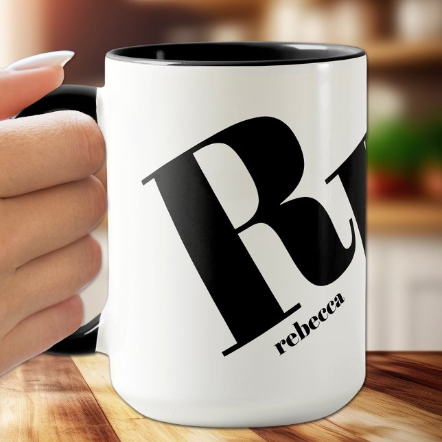 Anfangsname Monogramm Tasse (Von Creator hochgeladen)