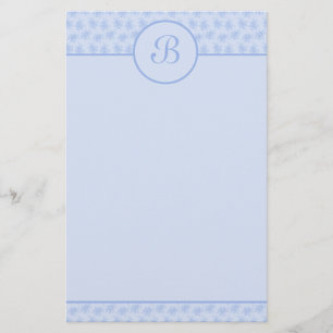 Anfangsstadium der Blauen Floral Monogramm Briefpapier