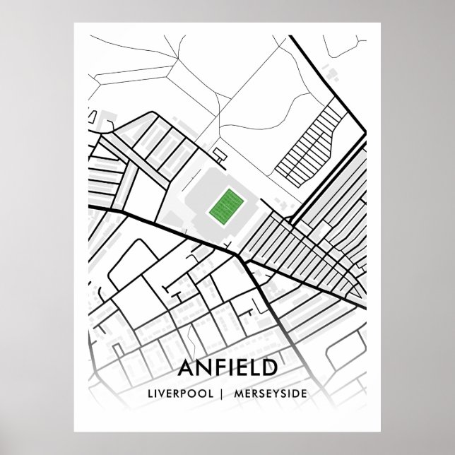 Anfield Stadium White Poster - Zuhause Liverpool (Vorne)