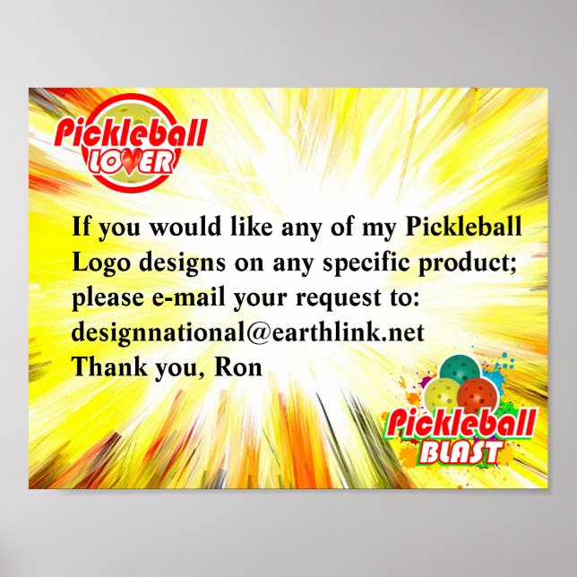 Anforderung eines Pickleball-Entwurfs Poster (Vorne)