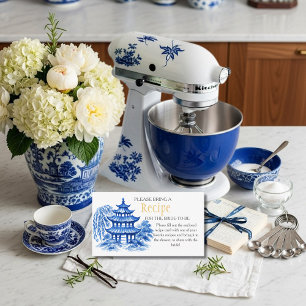 Anfrage für Blaue Chinoiserie-Rezepte zur Brautpar Begleitkarte