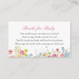 Anfrage für die Babybibliothek in Rosa Wildblume Begleitkarte