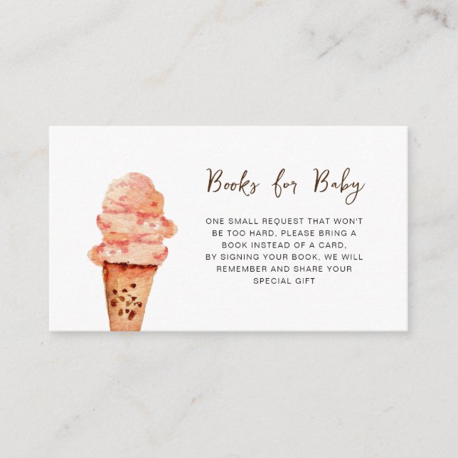 Anfrage für ein niedliches Ice Cream Baby Book Begleitkarte (Vorderseite)