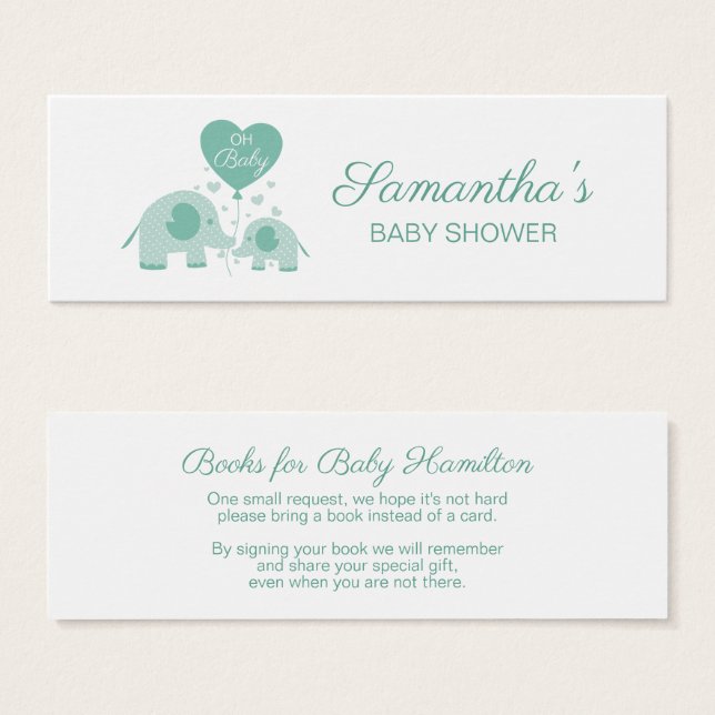 Anfrage für Mini Green Elephant Baby Shower (Vorne & Hinten)