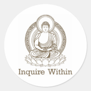 Anfrage innerhalb Buddha Runder Aufkleber