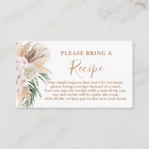 Anfrage nach Boho Chic Brautparty-Rezept-Karte