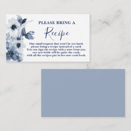 Anfrage nach einer Blue Floral Brautparty-Rezept-K Begleitkarte