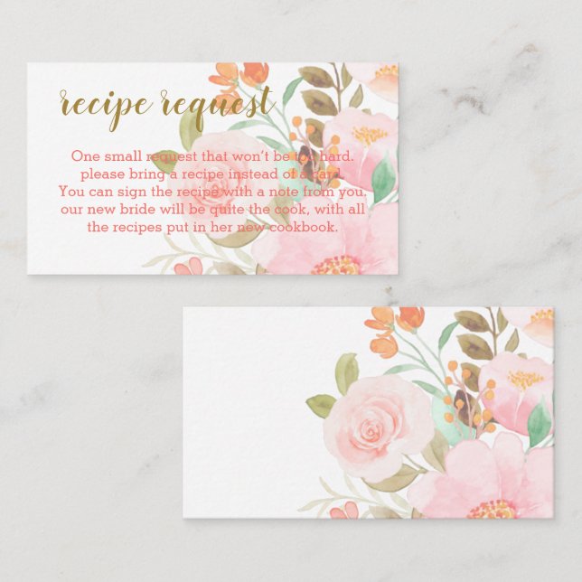 Anfrage nach einer Rezeptur für das Rosa Brautpart Visitenkarte (Vorne/Hinten)