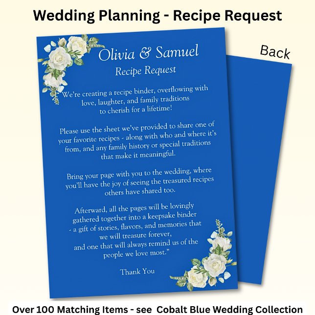 Anfrage nach Rezept - Hochzeit von Cobalt Blue & W Begleitkarte (Von Creator hochgeladen)