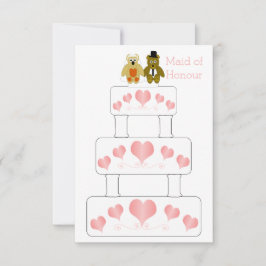 Anfrage zur Trauzeugin des Hochzeitstortendesigns Einladung
