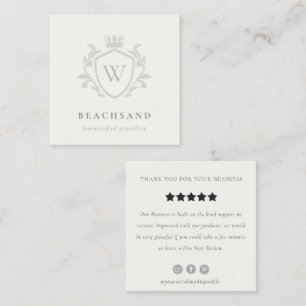 Anfrage zur Überprüfung des grauen Monogram Floral Quadratische Visitenkarte