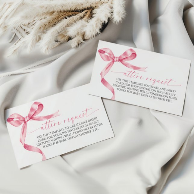 Anfragekarte für die rosa Bow-Attrappe Begleitkarte (Von Creator hochgeladen)