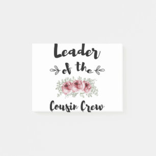 Anführer der Cousin-Crew Lustiges Cousin-Shirt Post-it Klebezettel