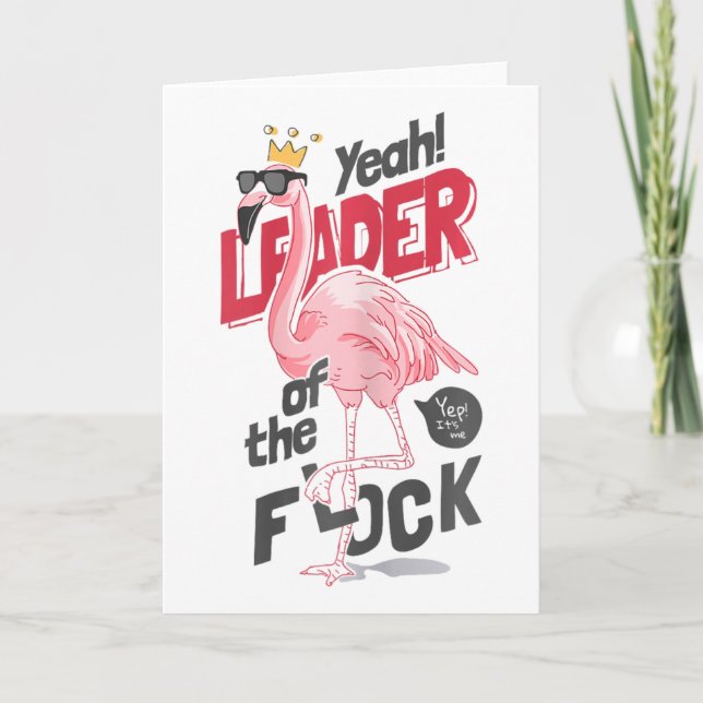 Anführer der Herde Flamingo Muttertag  Karte (Vorderseite)