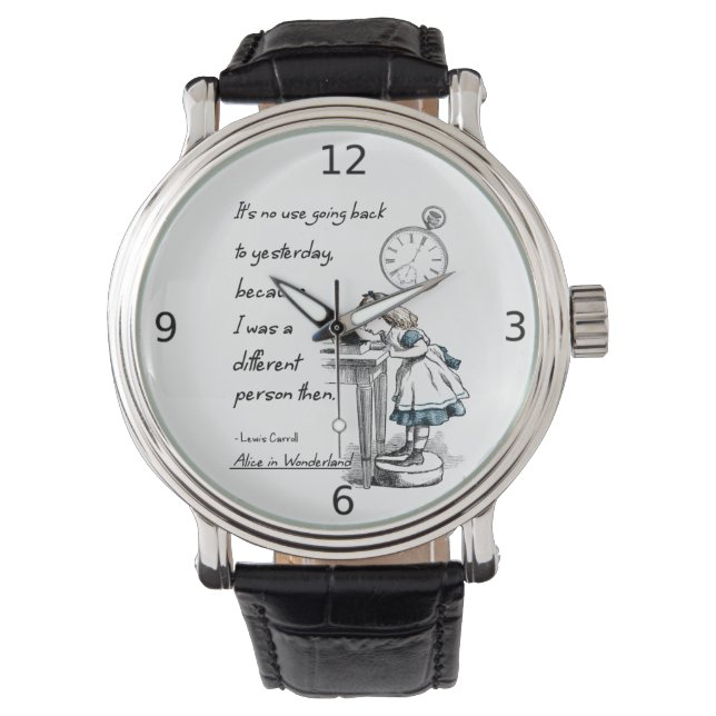 Anführungszeichen für Alicen im Wunderland Armbanduhr (Vorderseite)