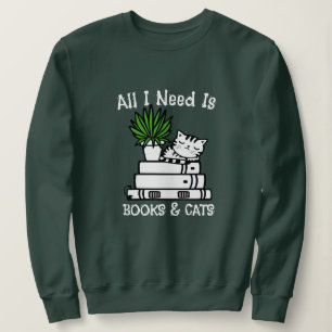 Anführungszeichen für Bücher und Katzen - Lustige Sweatshirt