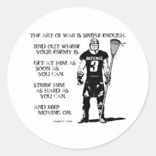 Anführungszeichen für die Lacrosse Defense2 Runder Aufkleber